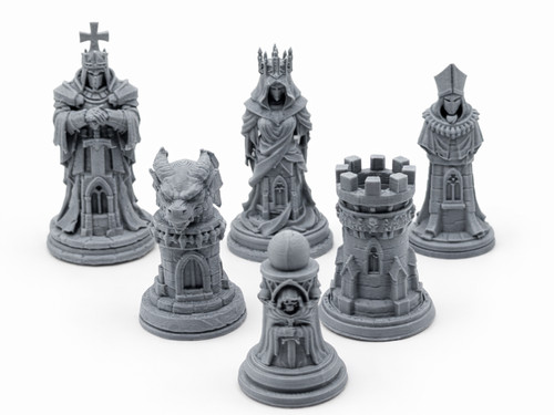 Gotische fantasy schachfiguren - gotische, fantasy-schachfiguren